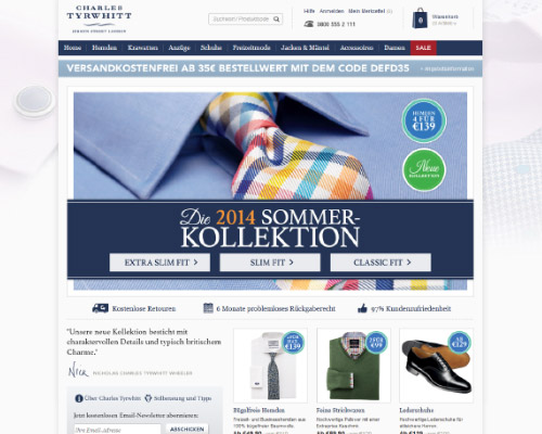 Online-Shop vonCharles Tyrwhitt