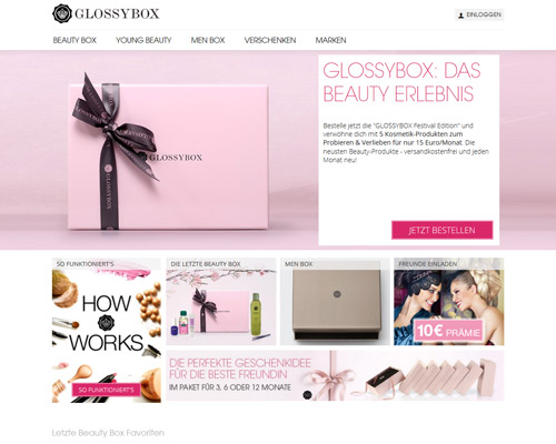 Online-Shop vonGLOSSYBOX