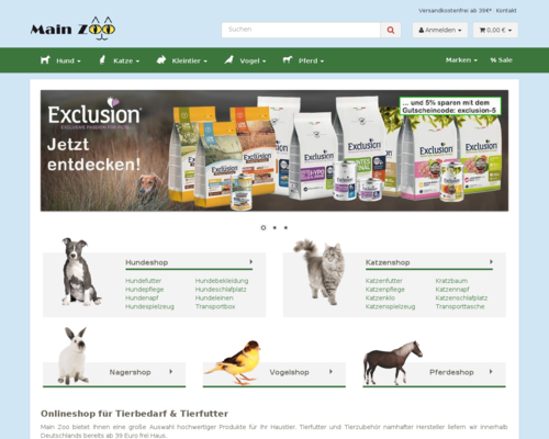 Online-Shop vonMain Zoo