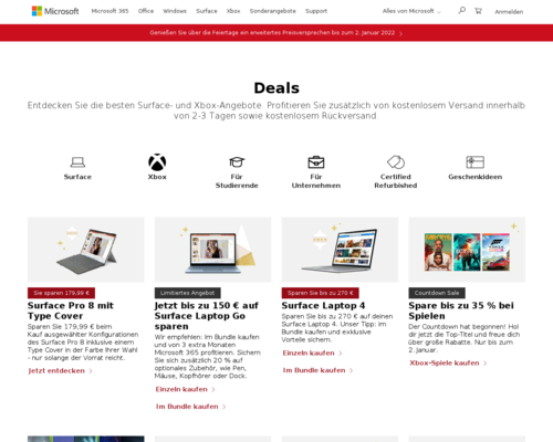 Online-Shop vonMicrosoft Store