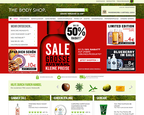 Online-Shop vonThe Body Shop