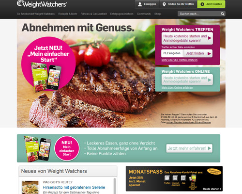 Online-Shop vonWeight Watchers